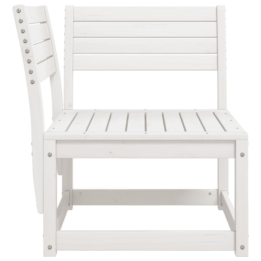 vidaXL Garden Sofa | White | Solid Pine Wood | Small | Modular | Garden Sofa