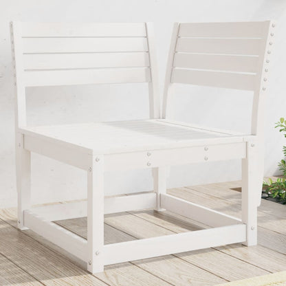 vidaXL Garden Sofa | White | Solid Pine Wood | Small | Modular | Garden Sofa