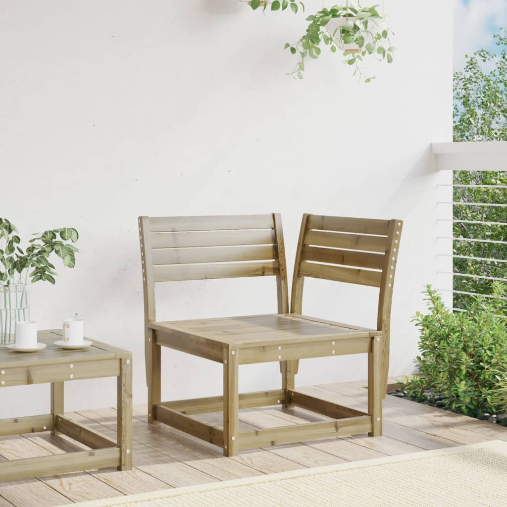 vidaXL Garden Sofa | Natural Pine | Treated solid pine wood | Single | Modular