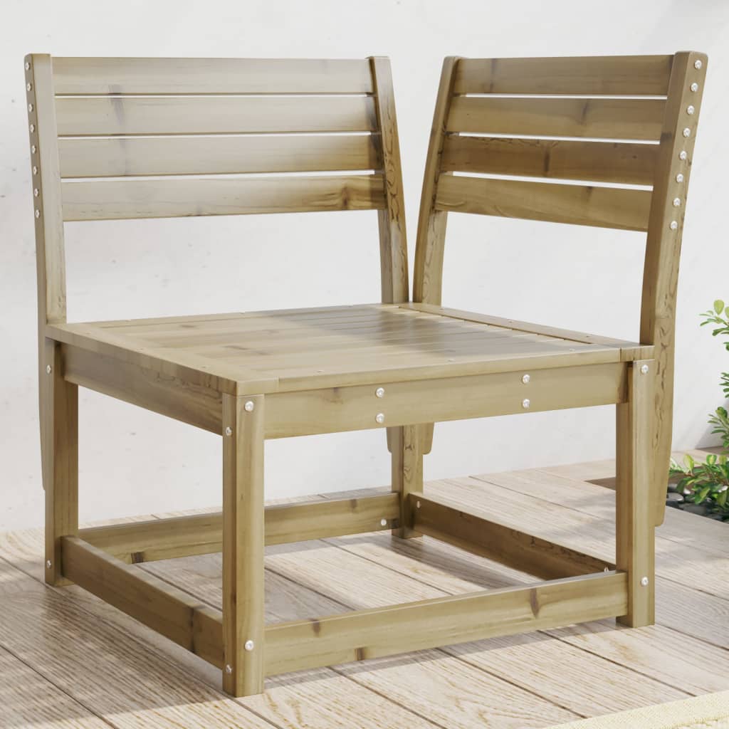 vidaXL Garden Sofa | Natural Pine | Treated solid pine wood | Single | Modular