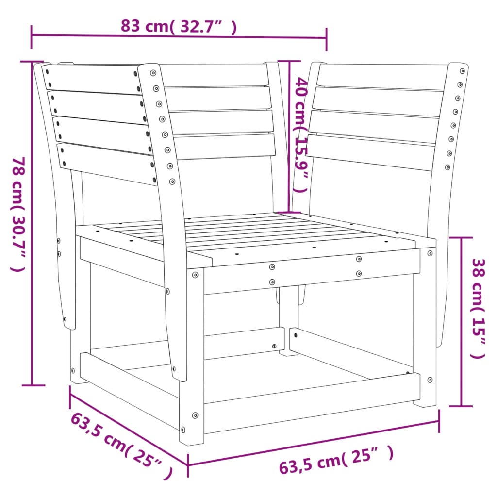 vidaXL Garden Sofa | Modular | Outdoor Chair | Rectangular | Minimalist