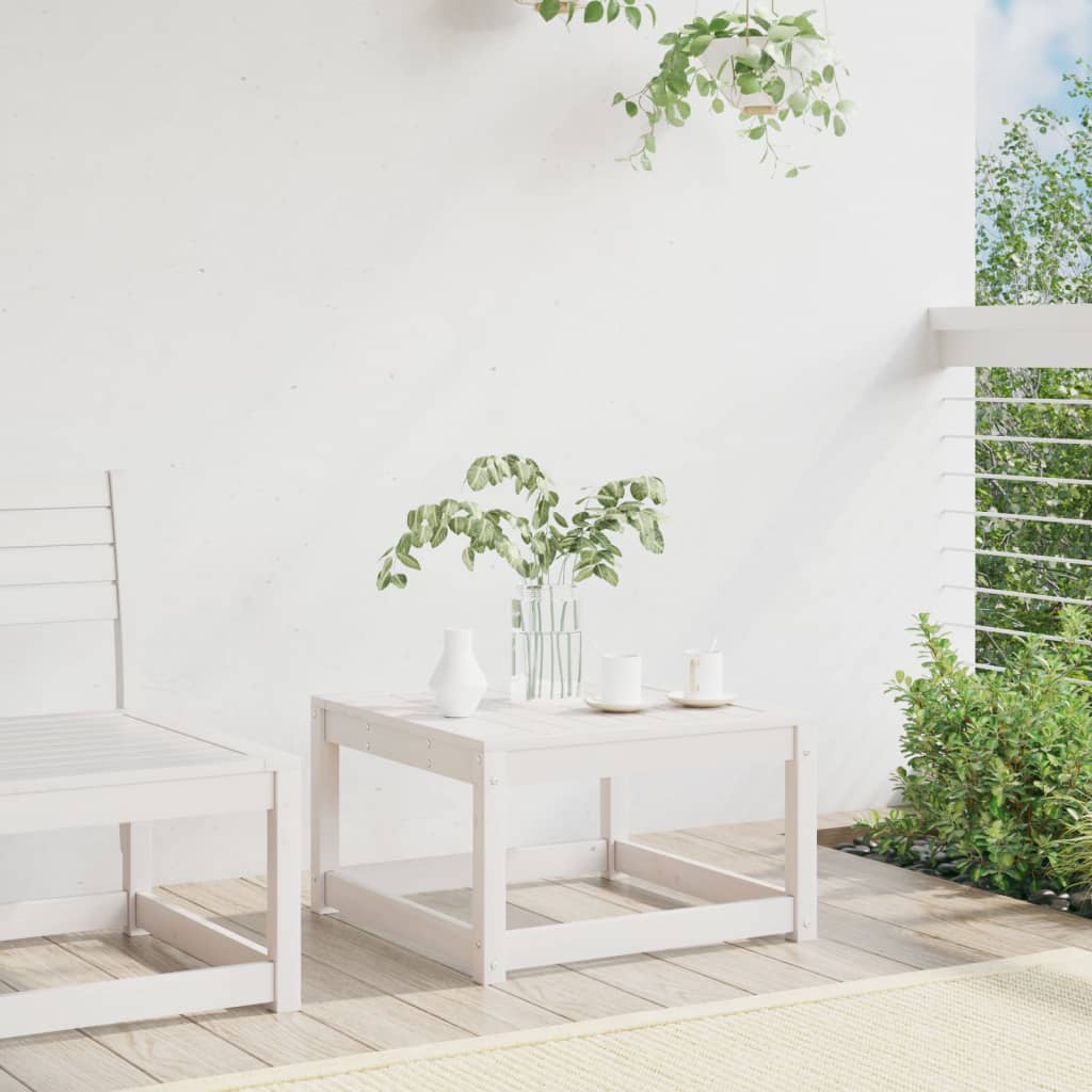 vidaXL Garden Footstool | White | Solid Pine Wood | Standard | Modular