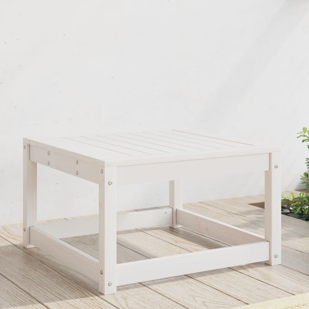 vidaXL Garden Footstool | White | Solid Pine Wood | Standard | Modular
