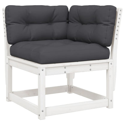 vidaXL Garden Sofa | White | Solid pine wood, Polyester | Standard | Modular