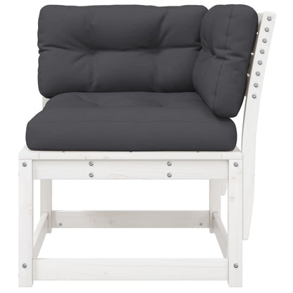 vidaXL Garden Sofa | White | Solid pine wood, Polyester | Standard | Modular