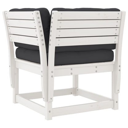 vidaXL Garden Sofa | White | Solid pine wood, Polyester | Standard | Modular