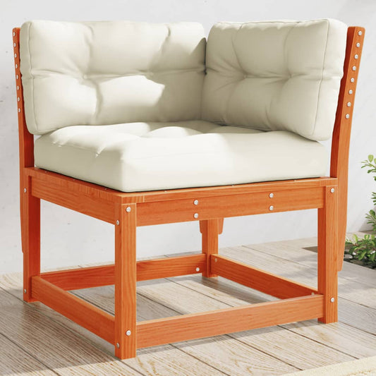 vidaXL Garden Sofa | Wax brown | Solid pine wood, Polyester | 73x73x78 cm