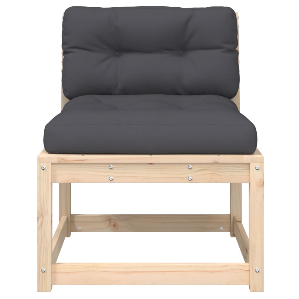 vidaXL Garden Sofa | Anthracite, Pine | Solid pine wood, Polyester | Medium