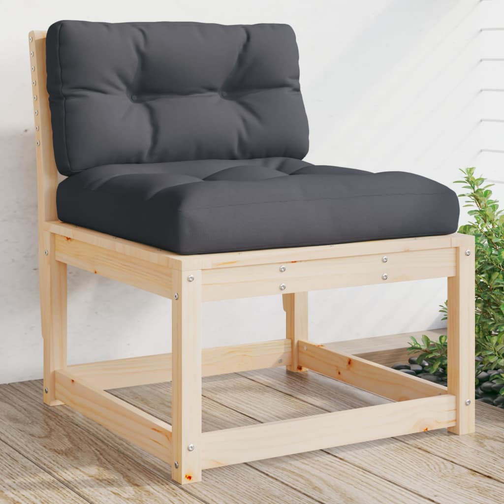 vidaXL Garden Sofa | Anthracite, Pine | Solid pine wood, Polyester | Medium