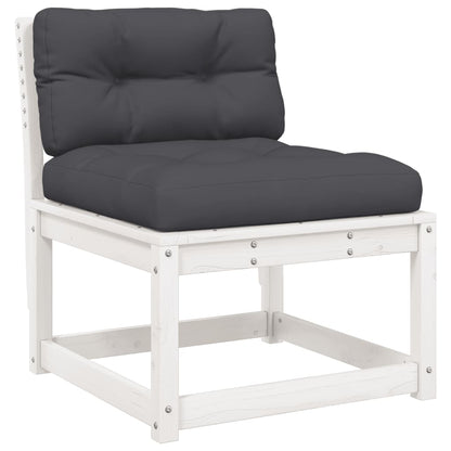 vidaXL Garden Sofa | White and Anthracite | Solid Pine Wood, Polyester | Medium