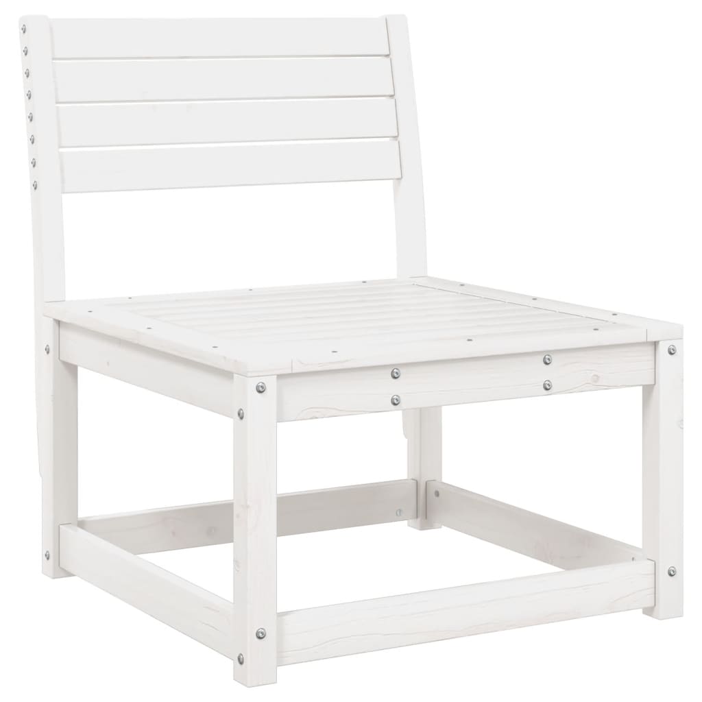 vidaXL Garden Sofa | White and Anthracite | Solid Pine Wood, Polyester | Medium