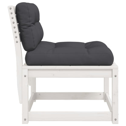 vidaXL Garden Sofa | White and Anthracite | Solid Pine Wood, Polyester | Medium