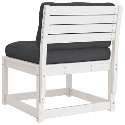 vidaXL Garden Sofa | White and Anthracite | Solid Pine Wood, Polyester | Medium