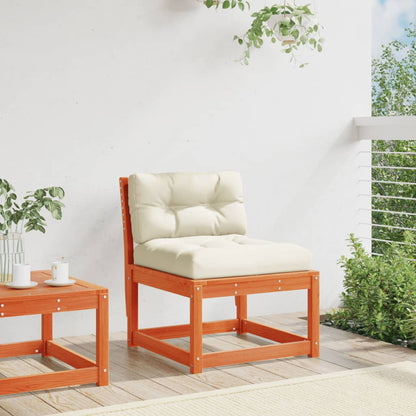 vidaXL Garden Sofa | Wax brown | Solid pine wood, Polyester | Modular