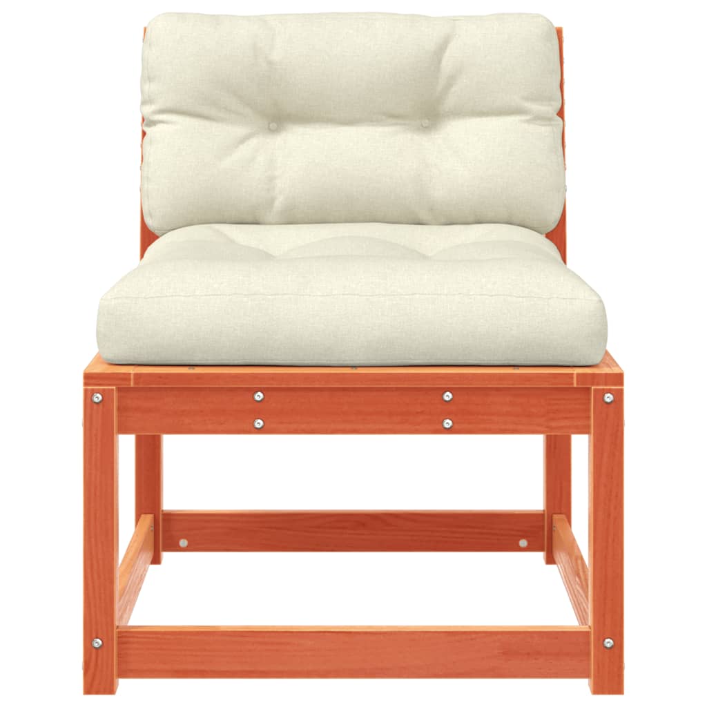 vidaXL Garden Sofa | Wax brown | Solid pine wood, Polyester | Modular