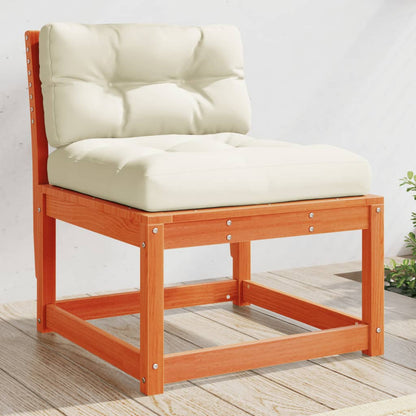 vidaXL Garden Sofa | Wax brown | Solid pine wood, Polyester | Modular