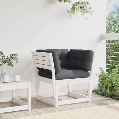 vidaXL Garden Sofa | White, Anthracite | Solid pine wood, Polyester | Medium