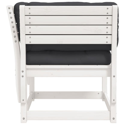 vidaXL Garden Sofa | White, Anthracite | Solid pine wood, Polyester | Medium