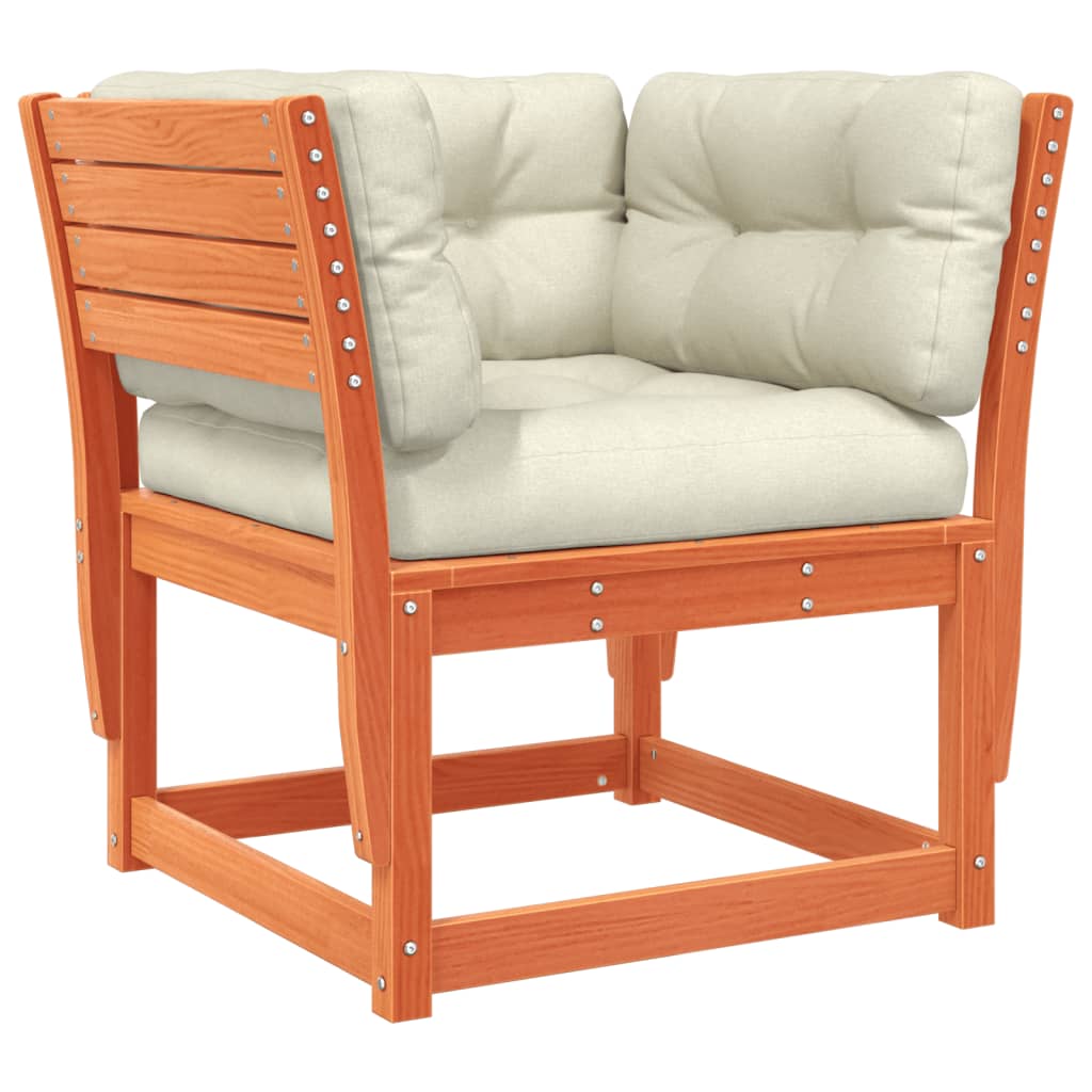vidaXL Garden Sofa | Wax Brown | Solid Pine Wood | Medium | Modular