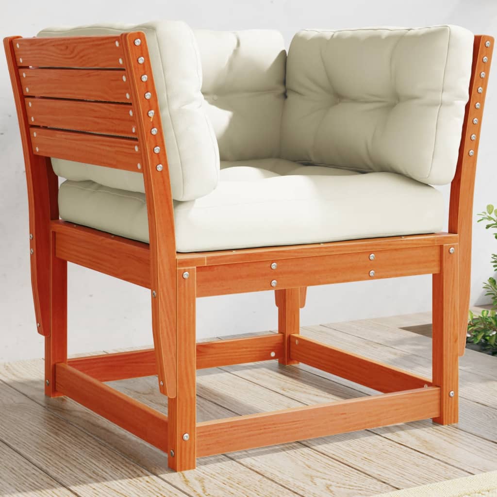 vidaXL Garden Sofa | Wax Brown | Solid Pine Wood | Medium | Modular