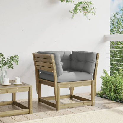 vidaXL Garden Sofa | Grey | Solid Pine Wood | Medium | Modular | Garden Sofa