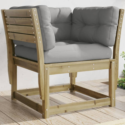 vidaXL Garden Sofa | Grey | Solid Pine Wood | Medium | Modular | Garden Sofa