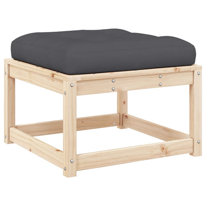 vidaXL Garden Footstool | Natural wood and anthracite