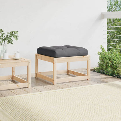 vidaXL Garden Footstool | Natural wood and anthracite