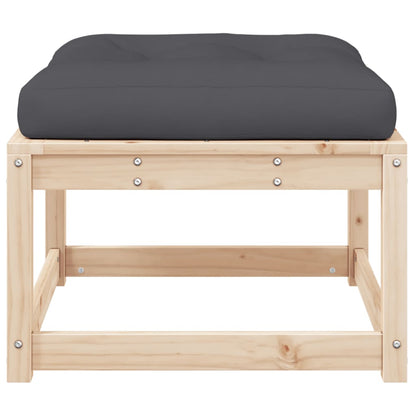 vidaXL Garden Footstool | Natural wood and anthracite