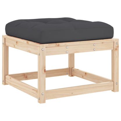 vidaXL Garden Footstool | Natural wood and anthracite