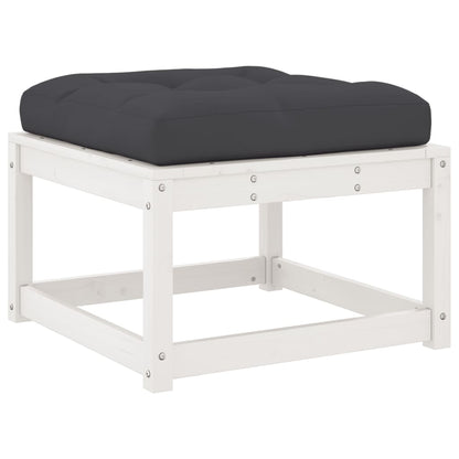 vidaXL Garden Footstool | White | Solid pine wood | 83 x 73 x 78 cm | Modular