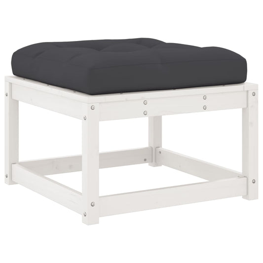 vidaXL Garden Footstool | White | Solid pine wood | 83 x 73 x 78 cm | Modular