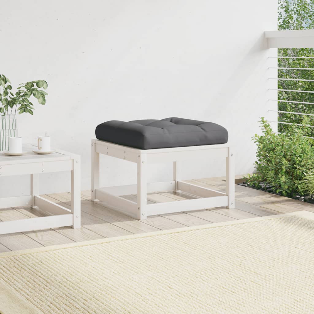 vidaXL Garden Footstool | White | Solid pine wood | 83 x 73 x 78 cm | Modular