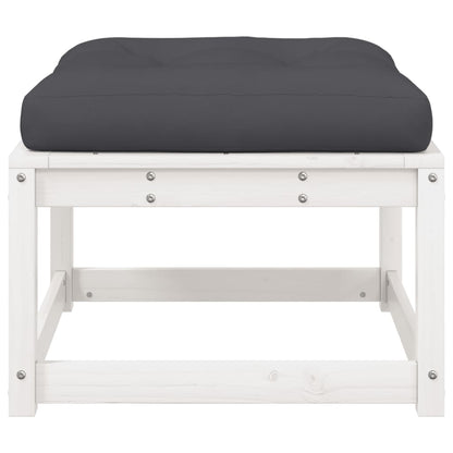vidaXL Garden Footstool | White | Solid pine wood | 83 x 73 x 78 cm | Modular