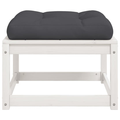 vidaXL Garden Footstool | White | Solid pine wood | 83 x 73 x 78 cm | Modular