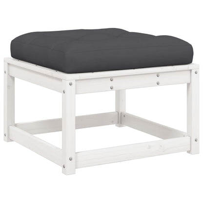 vidaXL Garden Footstool | White | Solid pine wood | 83 x 73 x 78 cm | Modular