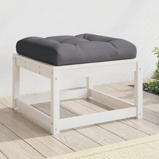 vidaXL Garden Footstool | White | Solid pine wood | 83 x 73 x 78 cm | Modular