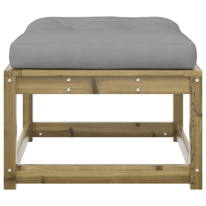 vidaXL Garden Footstool | Grey, Natural Wood