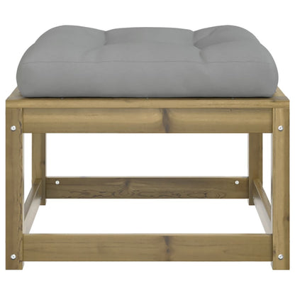 vidaXL Garden Footstool | Grey, Natural Wood