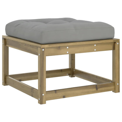 vidaXL Garden Footstool | Grey, Natural Wood