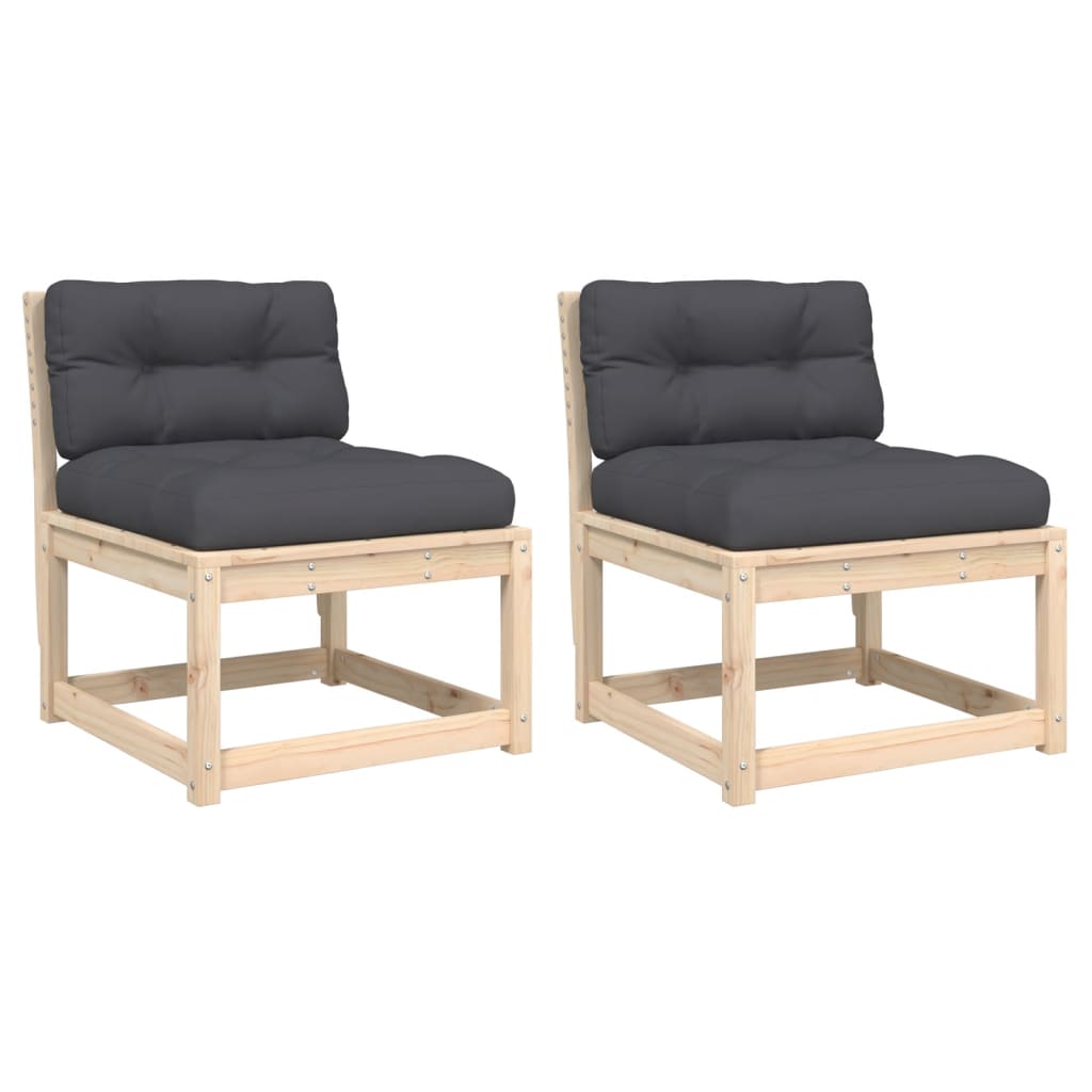 vidaXL Garden Sofa | Set of 2 | Anthracite | Solid Pine Wood | Medium | Modular