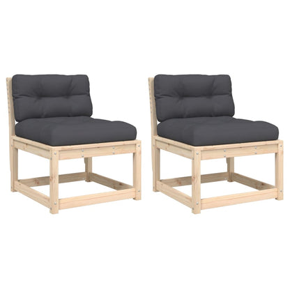 vidaXL Garden Sofa | Set of 2 | Anthracite | Solid Pine Wood | Medium | Modular