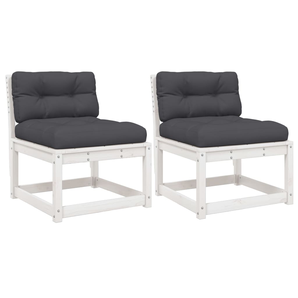 vidaXL Garden Sofa | Set of 2 | White and Anthracite