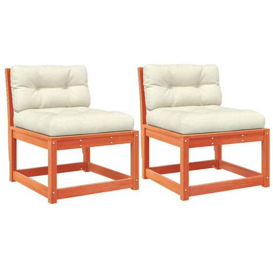 vidaXL Garden Sofa | Set of 2 | Wax Brown | Solid Pine Wood | Standard | Modular