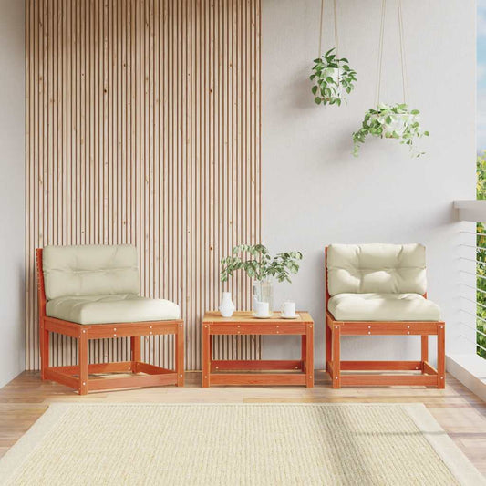vidaXL Garden Sofa | Set of 2 | Wax Brown | Solid Pine Wood | Standard | Modular