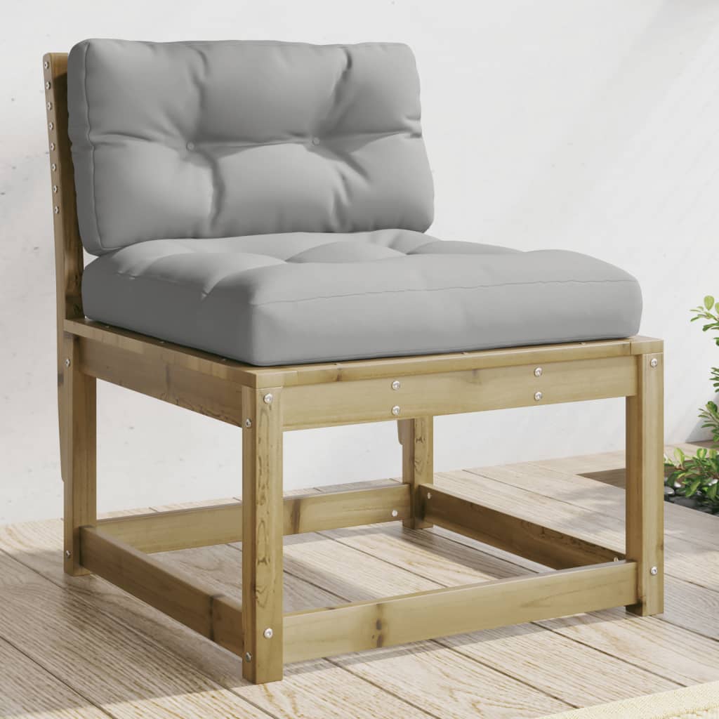 vidaXL Garden Sofa | Set of 2 | Grey | Impregnated pine wood, Polyester | Medium