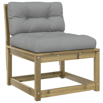 vidaXL Garden Sofa | Set of 2 | Grey | Impregnated pine wood, Polyester | Medium