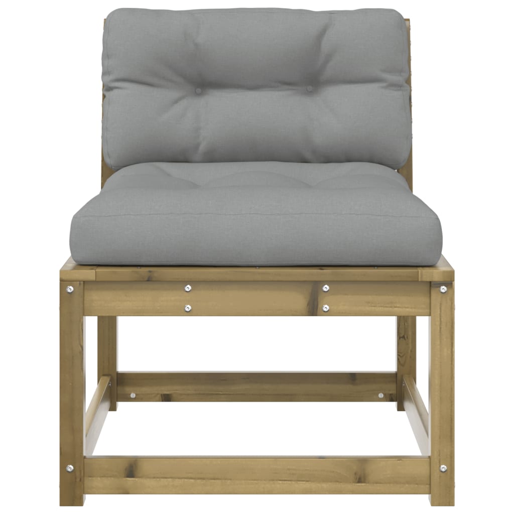 vidaXL Garden Sofa | Set of 2 | Grey | Impregnated pine wood, Polyester | Medium