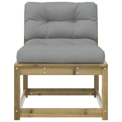 vidaXL Garden Sofa | Set of 2 | Grey | Impregnated pine wood, Polyester | Medium