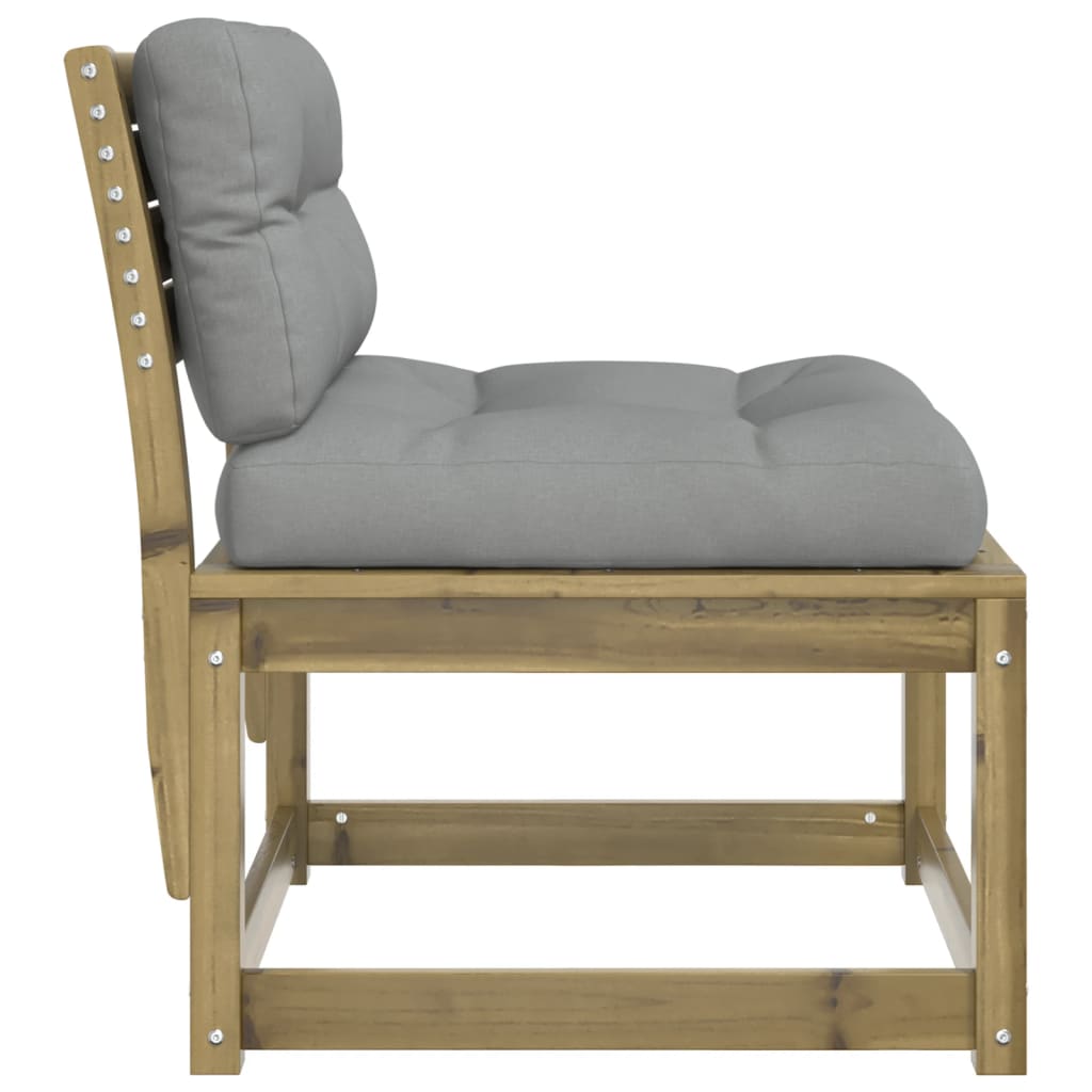 vidaXL Garden Sofa | Set of 2 | Grey | Impregnated pine wood, Polyester | Medium